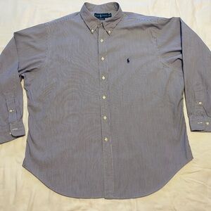 Ralph Lauren Classic Fit blue pinstripe long sleeve button up shirt size 18